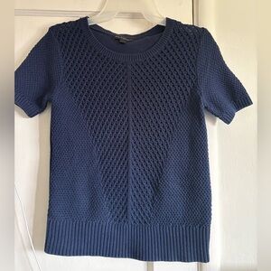 Banana Republic Navy Textured Crew Neck Sweater